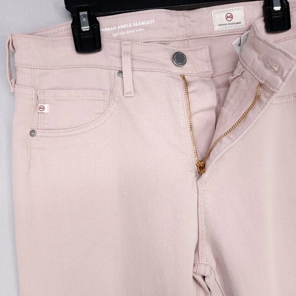 AG Adriano Goldschmied Ankle Jeans Size 28 High Rise The Farrah Skinny Pink